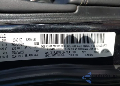 2015 Jeep Grand Cherokee Overland из США, поврежденный, VIN 1C4RJECG6FC647004